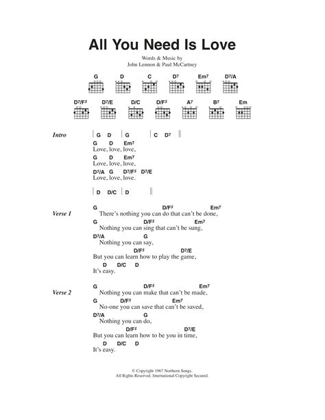 all you need love chords|beatles all you need chords.